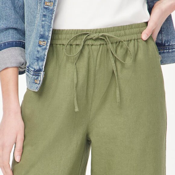 J. Crew Petite Slim Wide-Leg Drawstring Pant in Navy/White Polka Dots/NWT/P14 - Picture 4 of 14